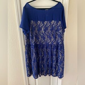 New Julian Taylor NY 24W blue cocktail dress